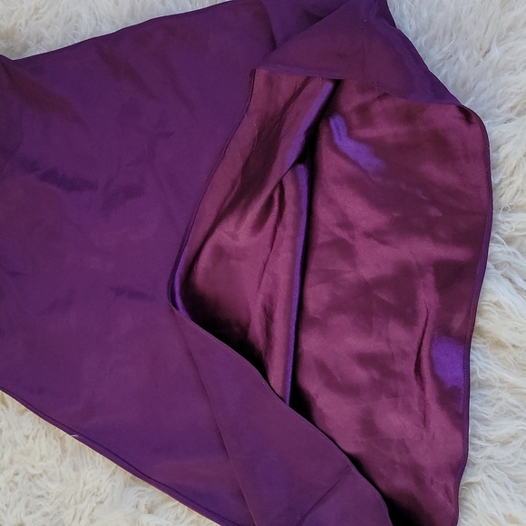 Handmade V-Neck Solid Slip Dress with Spaghetti Straps Plum Purple Eggplant - Picture 7 of 7